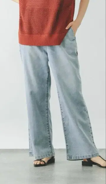 GLOBAL WORK 글로벌 워크 냉감 데님 이지 팬츠 라이트 블루 M