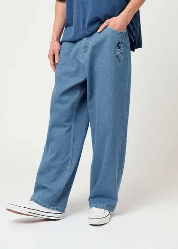 플라워 쿵푸 라무 초프 루즈핏 데님 팬츠 graniph 그라니프