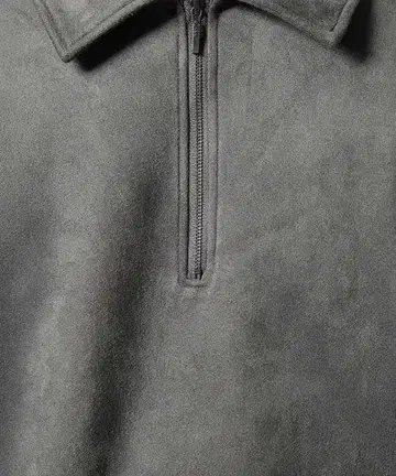 [ 신상 ] 컷 스웨이드 / 하프 지퍼 맨투맨 그레이