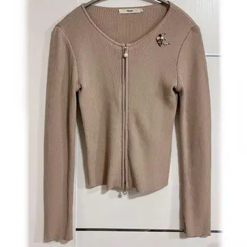 르네 Rene 리브 니트 가디건 베이지