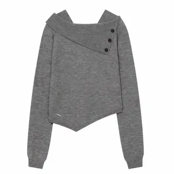 misekiseoul Oblique line button knit