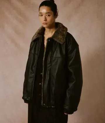 camphor wood 가죽 퍼 2way 리버서블 플라이트 자켓