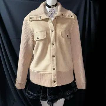 헤이세이 갸루 Y2K 그런지 무스탕 코트 자켓 모리걸