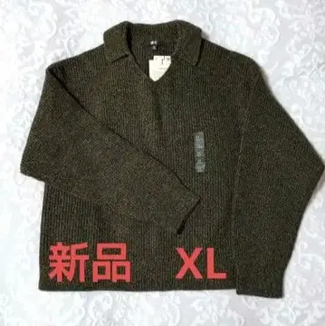 [ 새상품 ] 유니클로:C 믹스얀 폴로 스웨터 올리브