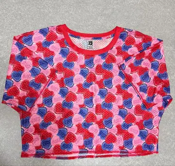 정품 ZUMBA 하트 무늬 메쉬 반팔 T셔츠