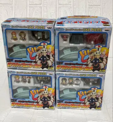 원피스 태엽 선박 미니 플레이 세트 전 4종 풀 컴프 세트 조립식