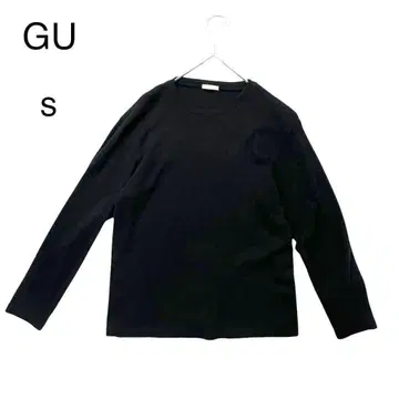 새상품급 GU 소프트 코튼 크루넥T 긴팔 블랙 S 스테디셀러 베이직 무지