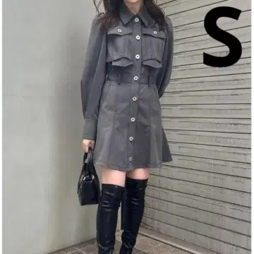 rienda 크롭 레이어드 머메이드 원피스 그레이 가을/겨울 S 고급