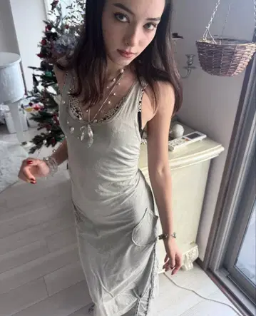 grey tanktop long dress