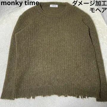 monkey time 모헤어 데미지 가공 니트 유나이티드 애로우즈 XL