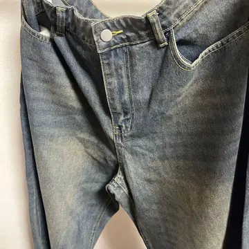 파랑 와이드 데님 팬츠