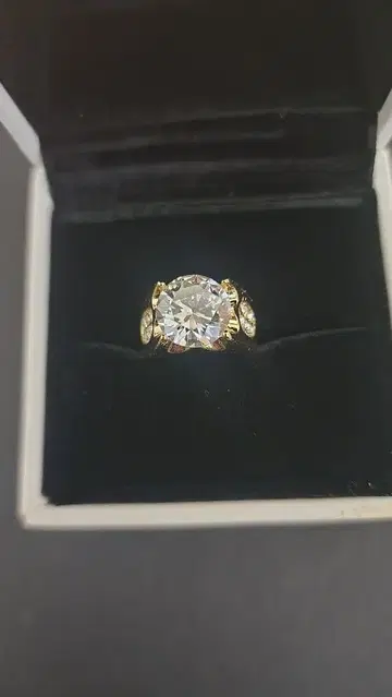 골드 큐빅 지르코니아 반지