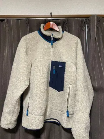 Patagonia 플리스 자켓 크림색 네이비 L 사이즈