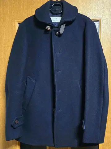 EDIFICE 울 코트 네이비 멜톤 큐프라 피코트