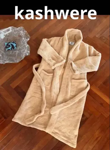 ashwere 오크웨어 목욕 가운 롱 가운 베이지 S/M