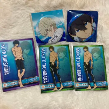 Free! 나나세 하루카 알베르토 캔뱃지 / 갓파즈시 카드 이쿠야 마코토