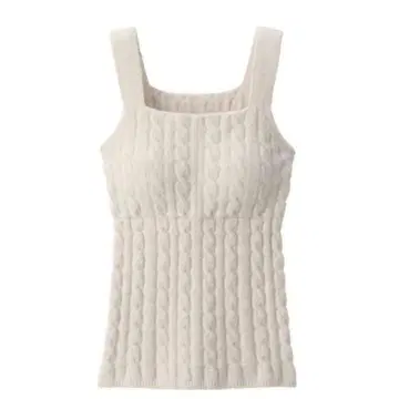 무인양품 코튼 혼방 복슬복슬 니트 탱크탑