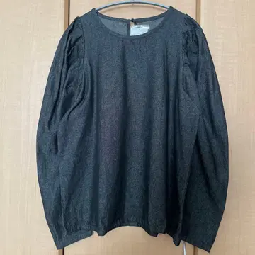 택 포함 새상품 grove 퍼프 슬리브 블라우스 셔츠 블랙 L