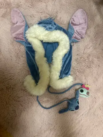 스티치 귀 달린 플리스 모자 봉제 인형 포함