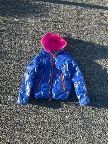 Y2K 컬러풀 다운 자켓 헤이세이 갸루 남자 광택 짧은 기장 opium