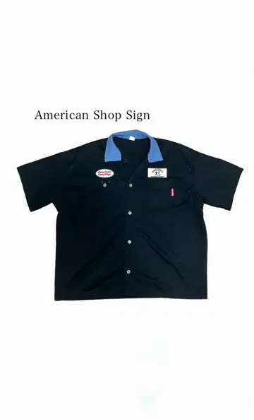 아메리칸샵 사인 반팔 워크 셔츠 볼링 셔츠 아메카지