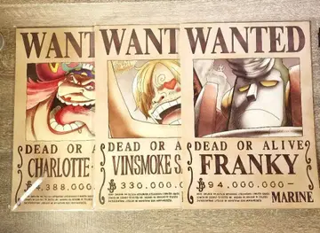 원피스 해군 발행 공식 현상 수배서 현상 수배 포스터 3장 세트