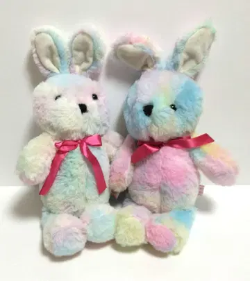 리본 애니멀 마스코트 토끼 봉제 인형 토끼 애니멀 파스텔 컬러