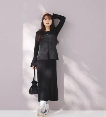 새상품 내추럴 뷰티 베이직 지퍼 뷔스티에 & 내로우 니트 원피스