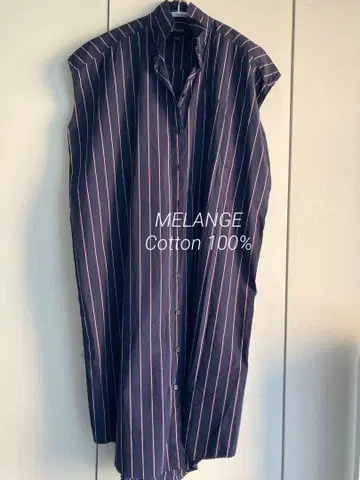 MELANGE cotton 100% 원피스 / 프렌치 슬리브 백 턱