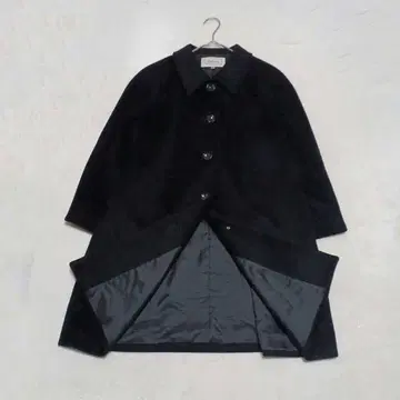 캐시미어 혼방 울 코트 스탠다드 칼라 블랙 9호 부드러운 레나운 블랙