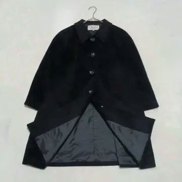 캐시미어 혼방 울 코트 스탠다드 칼라 블랙 9호 부드러운 레나운 블랙