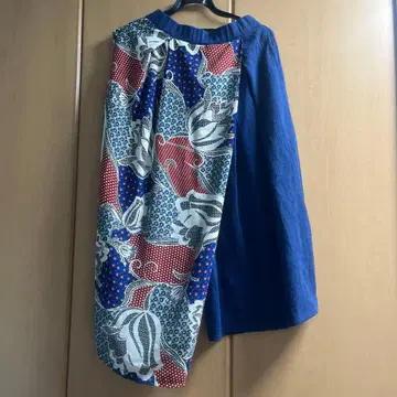 비대칭 와이드 팬츠 코튼 린넨