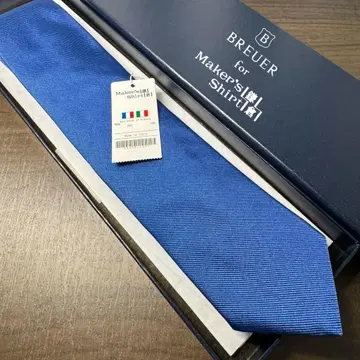 미사용 가마쿠라 셔츠 BREUER 별주 로얄 블루 솔리드 넥타이
