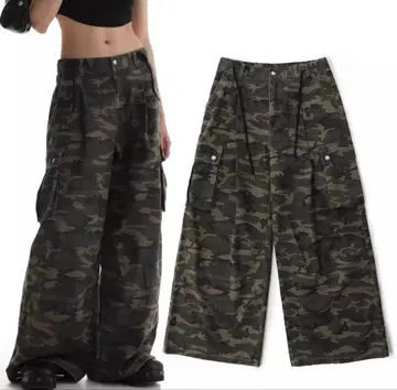 MASONPRINCE 카모플라쥬 파라슈트 카고 팬츠 멀티 포켓