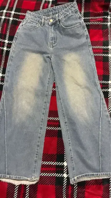 라이트 블루 와이드 레그 데님 벌룬 데님 지하인 온라인 풍