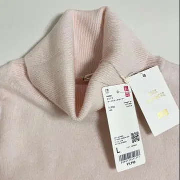 [ 새상품 ] 유니클로 캐시미어 100% 터틀넥 스웨터 니트 L 방한