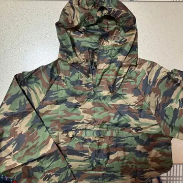 카모 패턴 얇은 소재 후드 부착 나일론 풀오버 자켓 상하의 세트