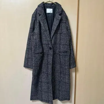 중고 코트 체스터 코트 글렌체크 코트 FREE