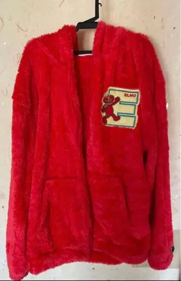 USJ 유니버셜 엘모 플리스 후드티 복슬복슬 성인용 L 사이즈