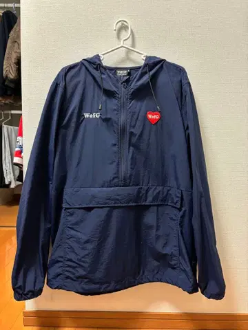 wall of graphic WofG 네이비 나일론 자켓