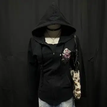 다크코어 헤이세이 갸루 y2k 그런지 피치 후디 집업 시크 스타일