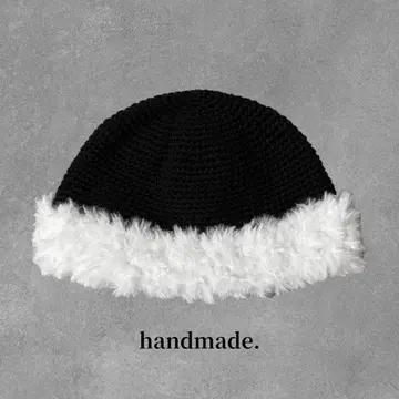 비니 블랙 x 화이트 크러셔 모자 버킷햇 남녀 공용 니트 모자