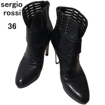 슬림 레그 세르지오로시 sergio rossi 엠보싱 숏부츠 36 블랙