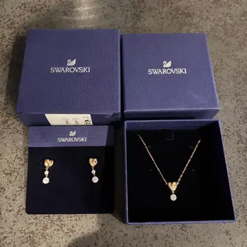 정품 스와로브스키 Lifelong Heart 귀걸이 목걸이