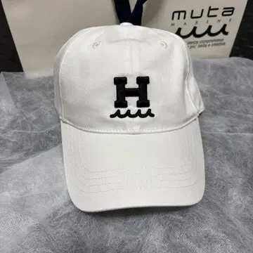[ 새상품 ] MUTA MARINE H 로고 캡 화이트