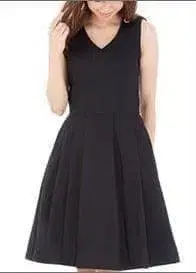 새상품 택 포함 블랙 11호 슬림 소두 V넥 원피스