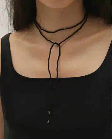 새상품 todayful / 실크 코드 초커 블랙