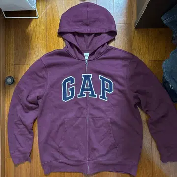 즉시 완판 컬러 GAP 버건디 풀 집업 후드티 M 속기모
