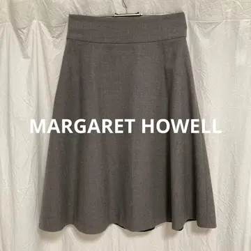 마가렛호웰 울100% 종아리 기장 스커트 사이즈II 그레이