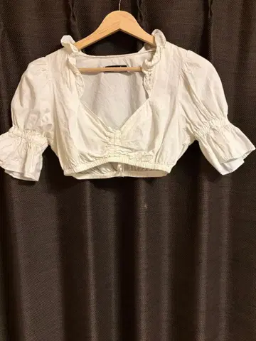 oscartrachten 화이트 크롭 셔츠 블라우스